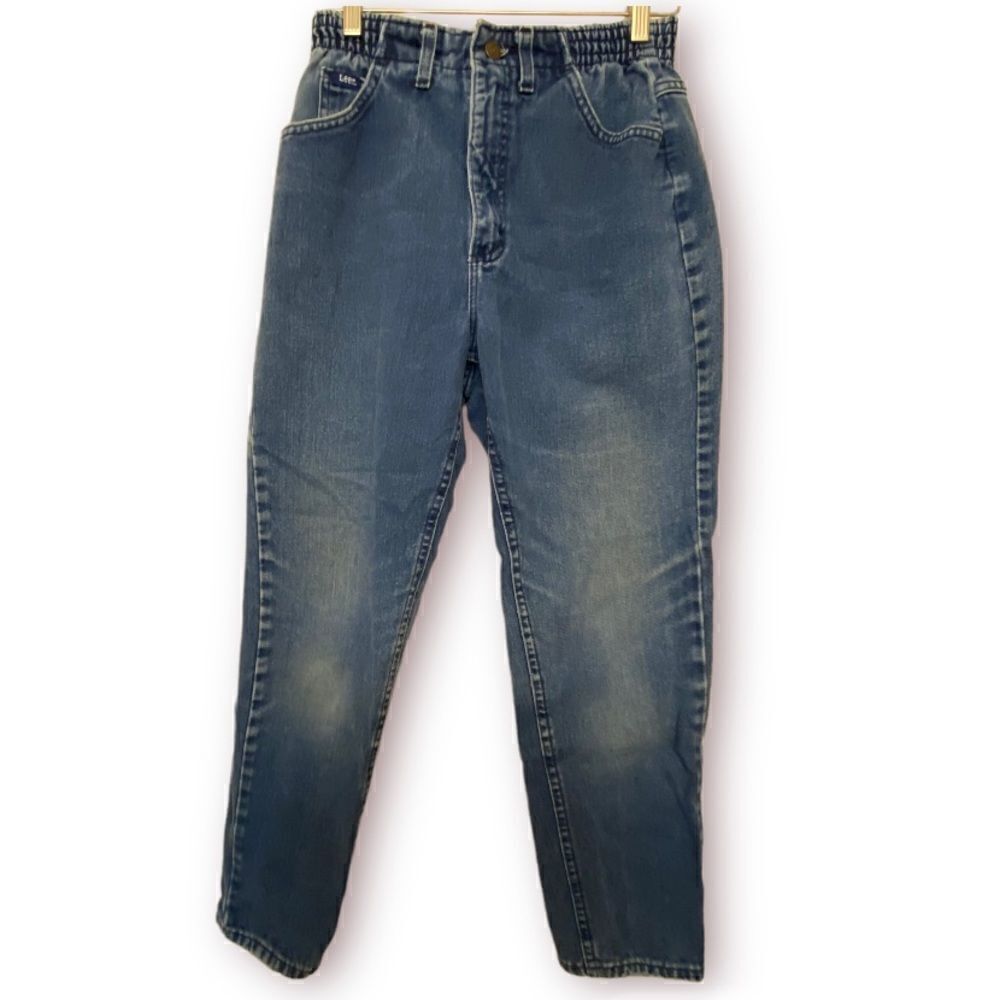 Vintage Lee High RiseΒ medium WashβcroppedβMomβJeans-β28x27-petiteβ6